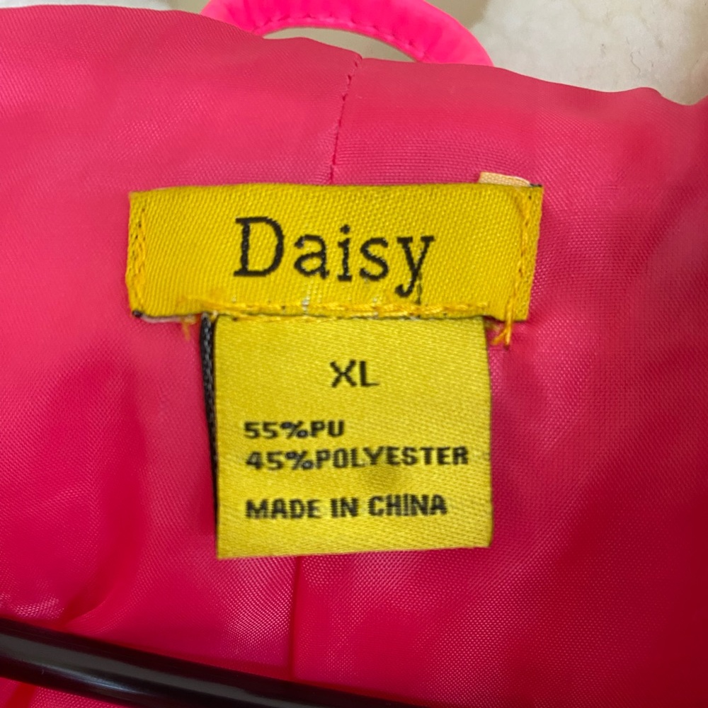 Womens Daisy Hot Pink Cropped Bubble Jacket XL - Picture 4 of 4
